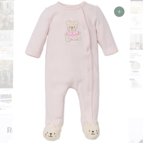 Pink Bear Footed One-Piece