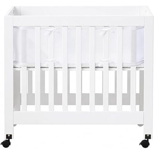Breathable Mini Crib Mesh Liner, 3mm Breathable Mesh, Crib Side Single Layer Breathable Mesh Liner, Protects Baby Legs and Arms, NO Fits 4 or 3 Sides Full-Size Crib, White