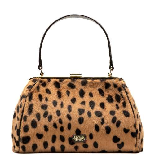 FRANCES VALENTINE Frances Cheetah Print Haircalf Top Handle Satchel Bag