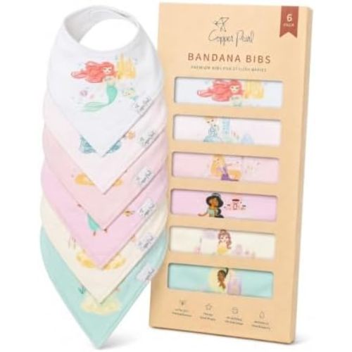 Copper Pearl Baby Bibs 4 Pack, Printed Bandana Drool Bibs for Baby Girl & Boy, Soft Cotton Drooling Teething Bibs