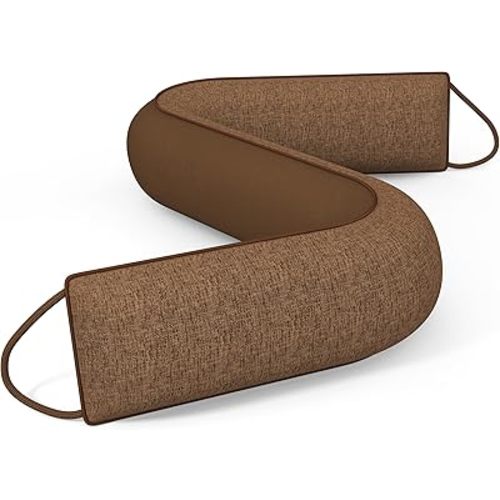 38 Inch Weighted Door Draft Stopper - Under Door Snake Pillow, Blocks Cold Air/Wind/Noise, Heavy Duty Soundproof Bottom Filler (Covers Gaps Up to 3"), Winter Patio Sliding Window Seal, Brown