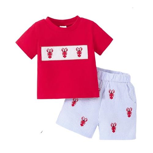 Yvowming Toddler Baby Boy Clothes Kids Summer Truck Print T Shirt Short Set with Pockets 0-4T