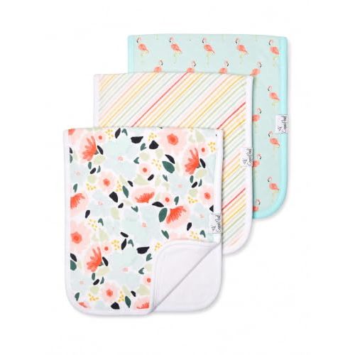 Copper Pearl Premium Baby Burp Cloths - 3-Pack Large Cotton Burp Cloths, Extra Soft Spit Up Rags with 3 Absorbent Layers, Perfect for Baby Girl Gifts (21" x 10" Size, Leilani Set)