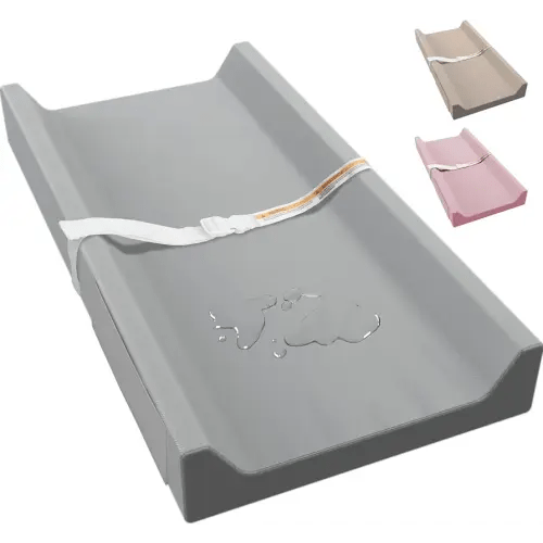 Vegan Leather Baby Changing Pad, Waterproof & Wipeable Soft Diaper Changing Mat 32" x 16.6" Comfortable Infant Changing Station for Dresser & Table