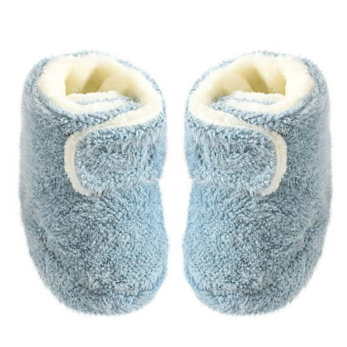 DxhmoneyHX Newborn Infant Baby Girls Boys Fleece Booties Soft Non-Slip Sole Winter Warm Cozy with Grippers Socks First Walkers Shoes