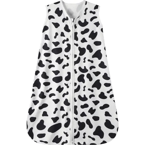 GUNTAIL Baby Sleep Sack 6-12 Months Baby Wearable Blanket 100% Rayon Cotton 2-Way Zipper Toddler Sleeping Sack，Comfy Soft Lightweight TOG 0.3（Cow Print）