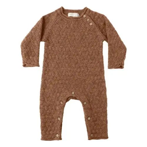 Quincy Mae - Organic cotton knitted jumpsuit - Brown | Smallable