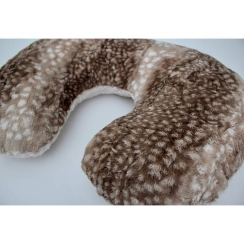 Faux Fur Nursing Pillow Cover: Deer Print Minky C Shape Pillow