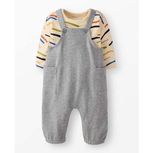 Baby Long Sleeve T-Shirt & French Terry Overalls Set | Hanna Andersson