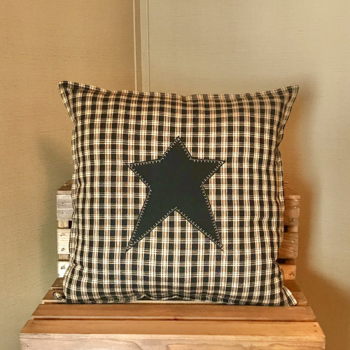 Primitive Star Throw Pillow, choose fabric