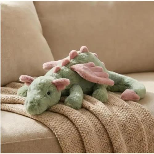 Cute Winged Dragon Plush Toy | Soft Fantasy Stuffed Animal | Pastel Dragon Plushie | Nursery Decor & Gift