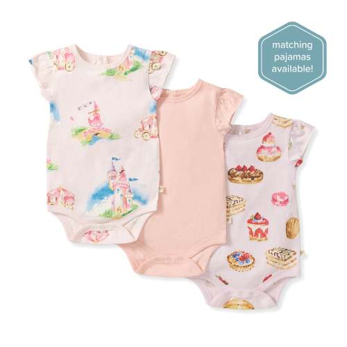 3-Pack Pastry Shop & Pretty Princess Baby Girl Bodysuits – Burt's Bees Baby