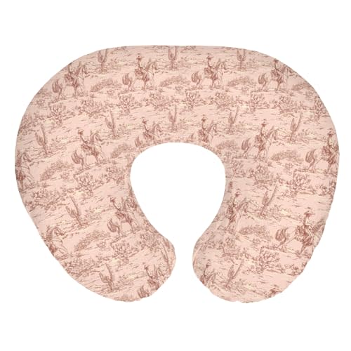 Vintage Western Cowboy Baby Nursing Pillow Covers for Boy Girl Retro Cowboy Cactus Horse Nursery Feeding Pillowcase for Breastfeeding Pillows Wild Desert Soft Stretchy Slipcover for Newborn Infant