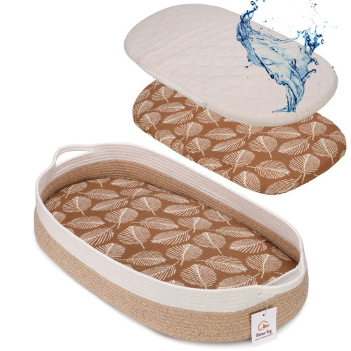 Sunside Sails Florida Baby Changing Basket with Foam Pad, Removable Waterproof Mattress Cover & Muslin Cover Sheet | Wayfair