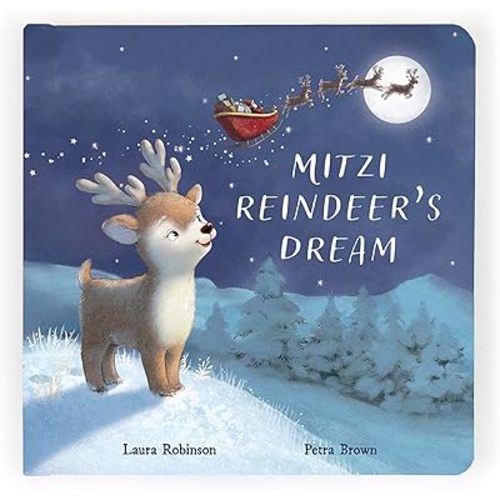 Jellycat Mitzi Reindeer’s Dream: A Baby Board Book Children's Book - Baby Gift