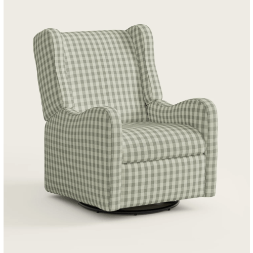 The Drift Glider Recliner - Celadon Gingham