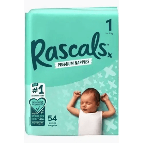 Rascals | Newborn Size 1 (3-5kg) | 54 Pack