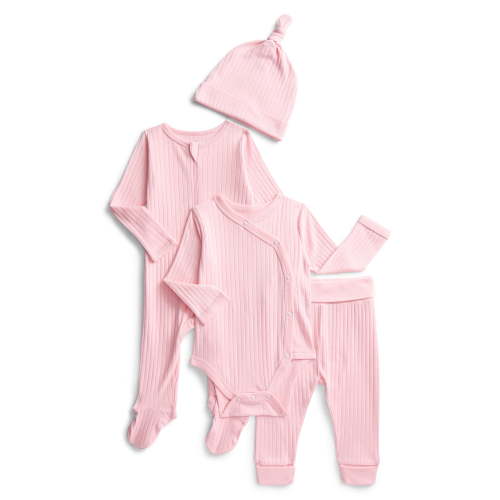 Wonder Nation Baby Girl Layette Gift Set, 4-Piece, Sizes Newborn-9 Months