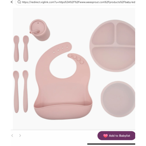 WeeSprout | Baby-Led Weaning Silicone Feeding Bundle | 10-Piece Set with Suction Bowl & Plate