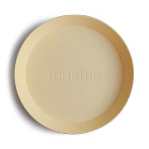 Mushie Baby Round Dinnerware Plates, Set of 2