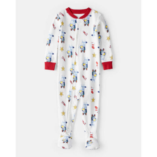 Baby Bluey™ 100% Cotton Long-Sleeve Snug Fit 1-Piece Pajamas - White - Carter's | Carter's