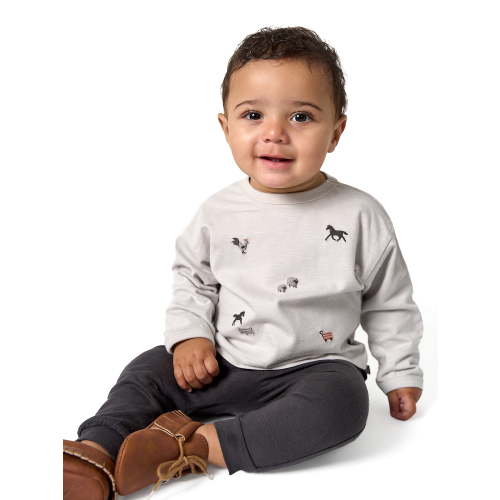 Modern Moments by Gerber Baby Boy Top and Harem Pant with Pocket Outfit Set, Sizes 0/3 Months - 24 Months