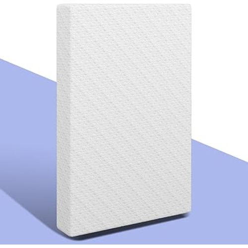 3" Toddler Mattress, 38" x24" Premium Foam, Waterproof Soft Outer Cover, White