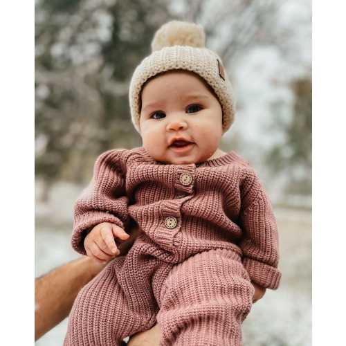 baby knit Jumpsuit outfit | Combo Options| Beanie booties Jumper| PLUM