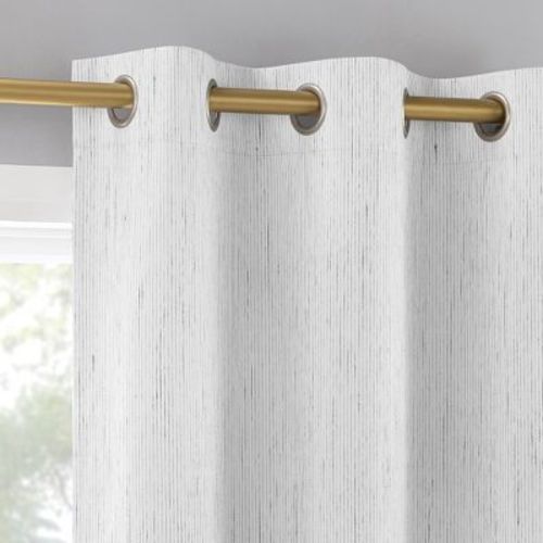 2pc Sun Zero Halleck Vertical Strie 100% Blackout Grommet Curtain Panel Pair