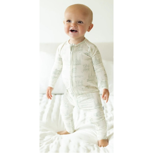 Southern Slumber Sage Toile Double Zipper Bamboo Sleeper – ZukaBaby