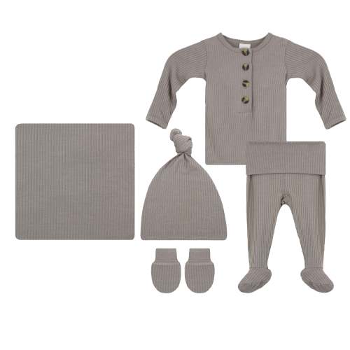 Beau Ribbed Newborn Hat Bundle (Top + Bottom)