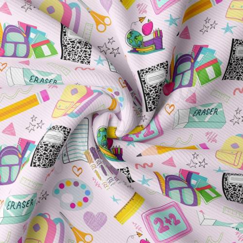 Rib Knit Fabric by the Yard Ribbed Jersey Stretchy Soft Polyester Stretch Fabric 1 Yard RBK2319 Back to School