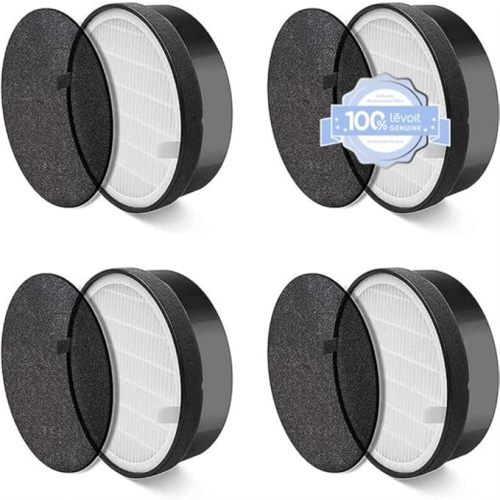 LEVOIT LV-H132 Replacement Filter, Genuine LV-H132-RF Air Purifier Filters, High-Efficiency Activated Carbon for Removal of Smoke, Odor, Allergens, Pollen, 4 Pack