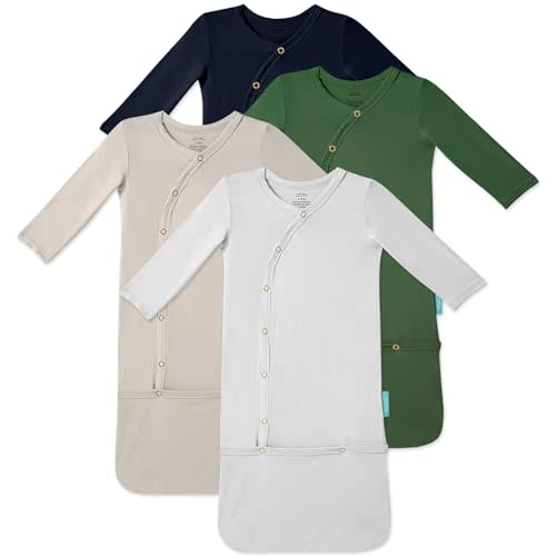 PurComfy Supersoft Bamboo Viscose Baby Sleeper Gowns | Ideal For Sensitive Skin, Infant Nightgown Sleepers, Preemie Newborn, Snap Bundler, Neutral for Boy Girl