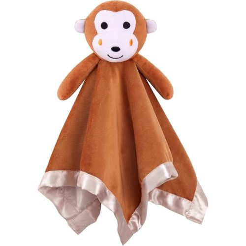 Pro Goleem Monkey Loveys for Babies, Soft Security Blanket Baby Snuggle Toy Newborn Stuffed Animals Baby Gifts for Boys and Girls, 16 Inch