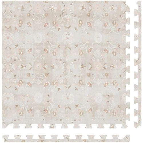Baby Play Mat – 4x6 Linen Gemma – Set of 6 Tiles – Cushioned EVA Foam Play Mat for Floor, Soft Interlocking Baby Crawling Mats for Hard Floors