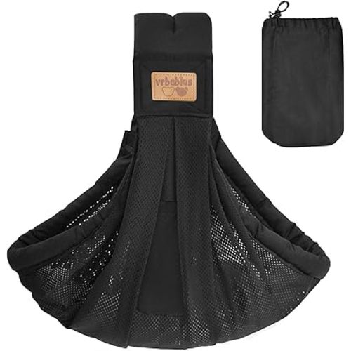 Baby Sling Carrier, Baby Wrap Sling for Newborn (Mesh Black)