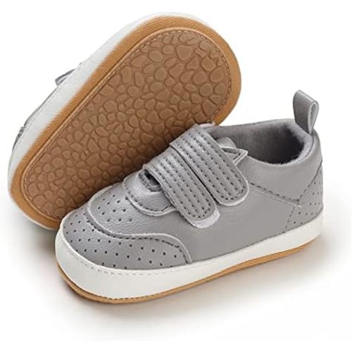 E-FAK Baby Shoes Boys Girls Infant Sneakers Non-Slip Rubber Sole Toddler Crib First Walker Shoes