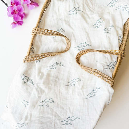 Simple Wave Swaddle - Organic Baby Swaddle | Ocean Nursery Decor – Coca + B.