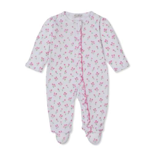 Timeless Tulips White Zip Footie