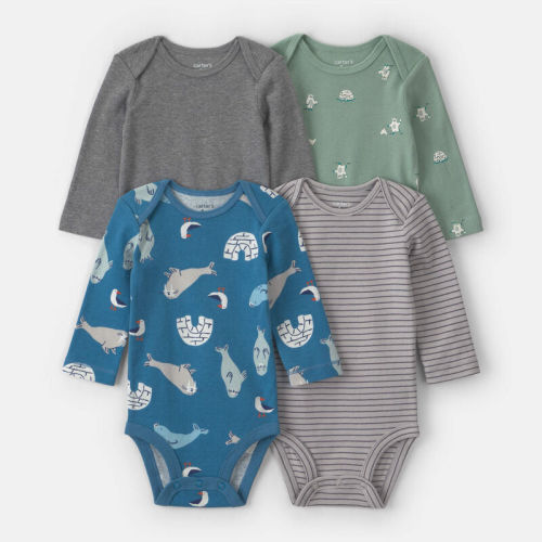 Baby Boy 4-Pack Arctic Long-Sleeve Multipack Bodysuits | Carter’s Oshkosh Canada