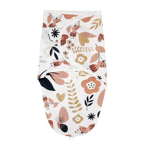 HOUSBAY 100% Cotton Baby Swaddle Sleep Sacks for Newborn Swaddling Blankets Adjustable 2-Way Zipper 1 Pack (Red Flower, Small/Medium | 0-3 Months)