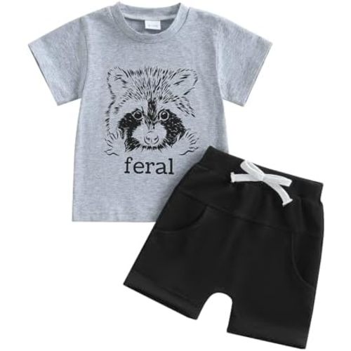 Sejardin Infant Baby Boy Summer Clothes Letter Print Short Sleeve T Shirt Tops and Stretch Shorts Cute Baby Boy Outfit