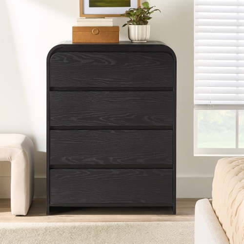 Better Homes & Gardens Juliet 4 Drawer Dresser, Rich Black Finish