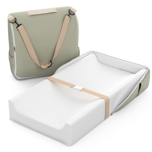 Baby Changing Pad, Portable Changing Pad with Waterproof Lining, Converts to Backpack for Easy Travel, Leather Surface and Cotton Changing Table Pads for Dresser Top