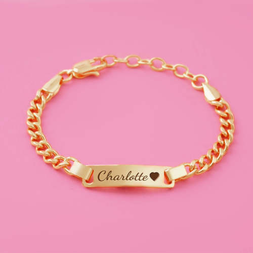 Personalized Baby Name and Birthstone Bracelet