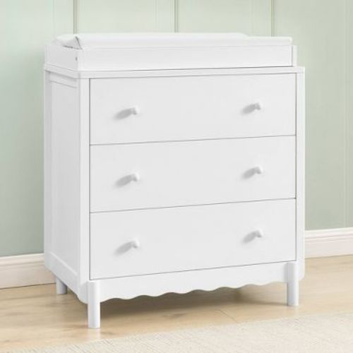 Delta Children William 3 Drawer Dresser with Changing Top - Bianca White