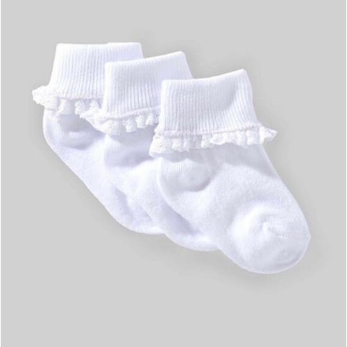 Edgehill Collection Baby Girls Crochet Lace 3-Pack Socks