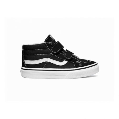 SK8-Mid Reissue Leather Velcro Trainers Black Vans Shoes Baby ,