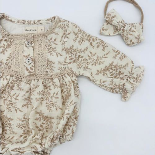 Elodie Long Sleeve Romper Set – Olive and Cradle